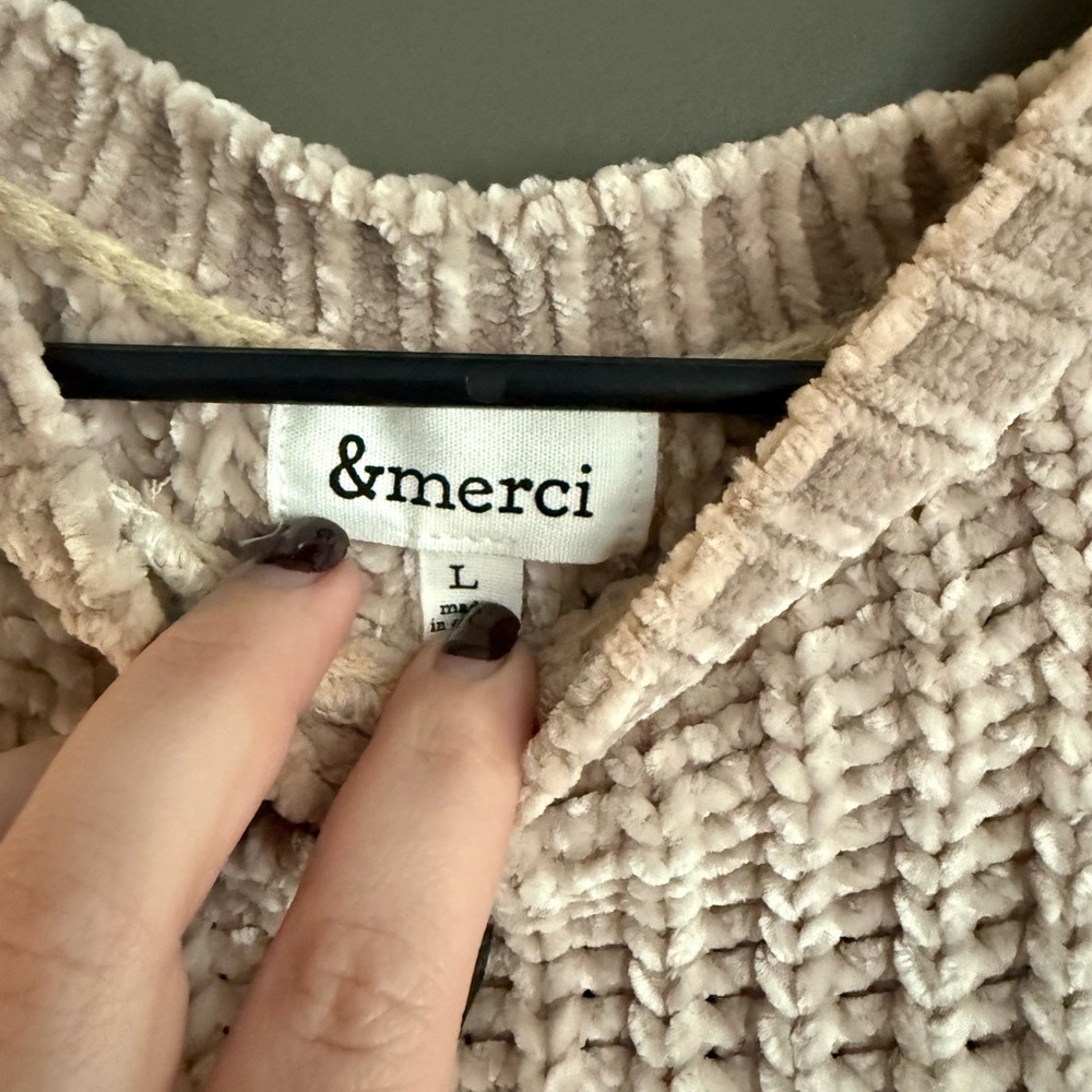 Vici Textured Cream Knit Sweater - Picture 3 of 4